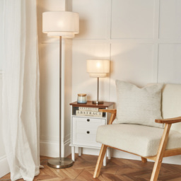 Jayne Table Lamp with White Shade - Chrome - thumbnail 6