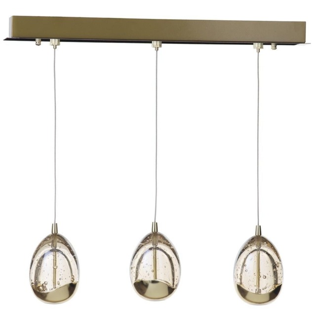 Visconte Bulla 3 Light Ceiling Light Bar Pendant - Gold - image 1