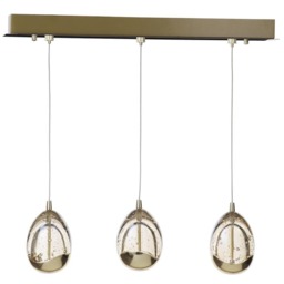Visconte Bulla 3 Light Ceiling Light Bar Pendant - Gold - thumbnail 1