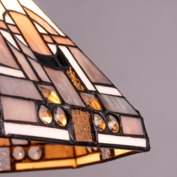 Tiffany by Tiff 2 Light 30cm Art Deco Ceiling Pendant - Antique Brass - thumbnail 5
