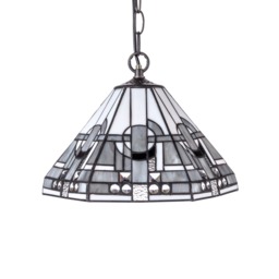 Tiffany by Tiff 2 Light 30cm Art Deco Ceiling Pendant - Antique Brass - thumbnail 2