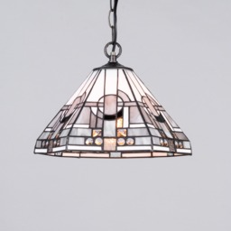 Tiffany by Tiff 2 Light 30cm Art Deco Ceiling Pendant - Antique Brass - thumbnail 3