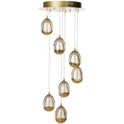 Visconte Bulla 7 Light LED Spiral Cluster Ceiling Light - Gold - thumbnail 1