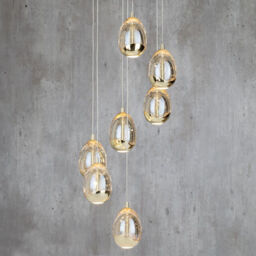 Visconte Bulla 7 Light LED Spiral Cluster Ceiling Light - Gold - thumbnail 4