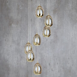 Visconte Bulla 7 Light LED Spiral Cluster Ceiling Light - Gold - thumbnail 3