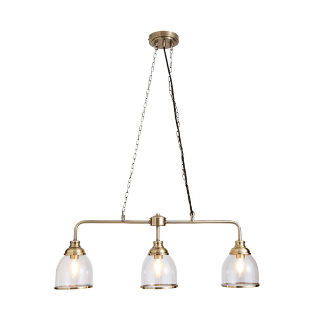Ingrid 3 Light Ceiling Pendant Bar - Antique Brass - image 1