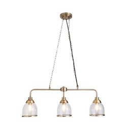 Ingrid 3 Light Ceiling Pendant Bar - Antique Brass - thumbnail 1