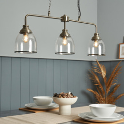 Ingrid 3 Light Ceiling Pendant Bar - Antique Brass - thumbnail 6