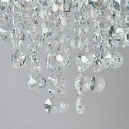 Montego 9 Light Crystal Effect Semi Flush Ceiling Light - Chrome - thumbnail 4