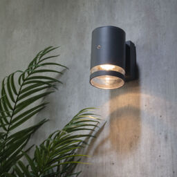 Helo Outdoor 1 Light Wall Light with Photocell - Anthracite - thumbnail 5