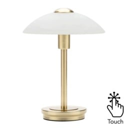 2 Pack of Alabaster Shade Touch Table Lamp - Satin Brass - thumbnail 2