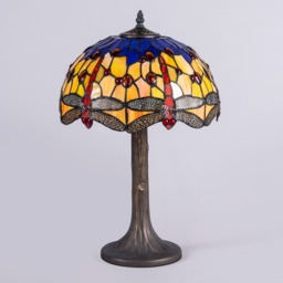Tiffany by Tiff 1 Light 30cm Dragonfly Table Lamp - Antique Brass - thumbnail 4