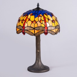 Tiffany by Tiff 1 Light 30cm Dragonfly Table Lamp - Antique Brass - thumbnail 3
