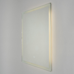 Dux 25 Watt Rectangle LED Bathroom Mirror with Touch Demist - Silver - thumbnail 2