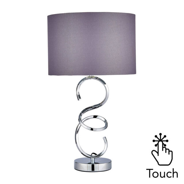 Cali Sculpted Base Touch Table Lamp - Chrome - image 1