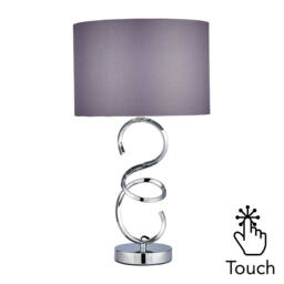 Cali Sculpted Base Touch Table Lamp - Chrome