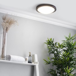 Mari Flush 18 Watt Large LED Flush Bathroom Ceiling Light - Satin Black - thumbnail 5