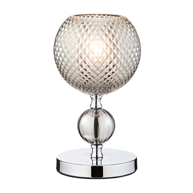 Janie Table Lamp with Smoke Shade - Chrome - image 1