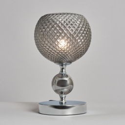 Janie Table Lamp with Smoke Shade - Chrome - thumbnail 2