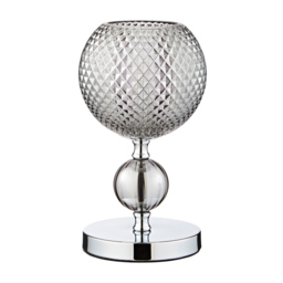 Janie Table Lamp with Smoke Shade - Chrome - thumbnail 5