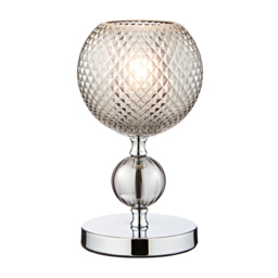 Janie Table Lamp with Smoke Shade - Chrome - thumbnail 1