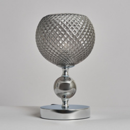 Janie Table Lamp with Smoke Shade - Chrome - thumbnail 3