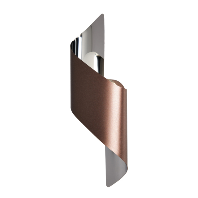 Visconte Troyes Large Wavy LED Wall Light - Brown and Chrome - image 1