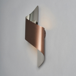 Visconte Troyes Large Wavy LED Wall Light - Brown and Chrome - thumbnail 2