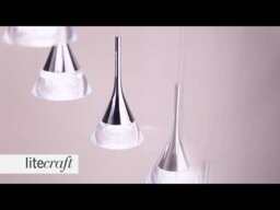 Visconte Gem Conical LED 7 Light Ceiling Cluster Pendant - Chrome - thumbnail 7