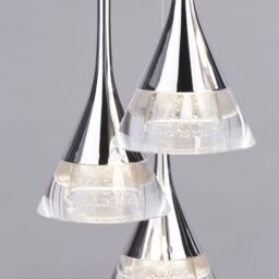 Visconte Gem Conical LED 7 Light Ceiling Cluster Pendant - Chrome - thumbnail 4