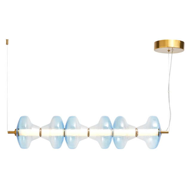 Visconte Elias LED 6 Light Glass Diner Bar - Sky Blue - image 1