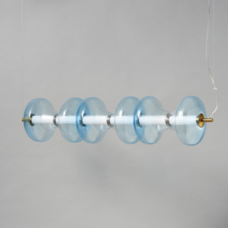 Visconte Elias LED 6 Light Glass Diner Bar  - Sky Blue - thumbnail 3