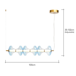 Visconte Elias LED 6 Light Glass Diner Bar  - Sky Blue - thumbnail 7