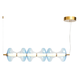 Visconte Elias LED 6 Light Glass Diner Bar  - Sky Blue - thumbnail 1