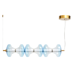 Visconte Elias LED 6 Light Glass Diner Bar  - Sky Blue - thumbnail 5