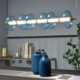 Visconte Elias LED 6 Light Glass Diner Bar  - Sky Blue - thumbnail 8