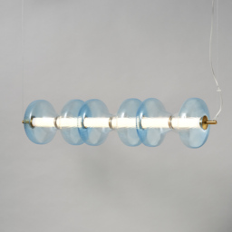 Visconte Elias LED 6 Light Glass Diner Bar  - Sky Blue - thumbnail 2