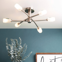 Macti 6 Light Semi Flush Ceiling Light - Satin Nickel - thumbnail 5