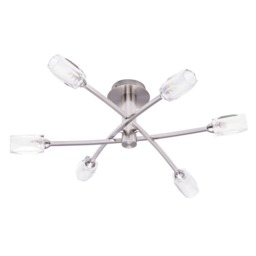 Macti 6 Light Semi Flush Ceiling Light - Satin Nickel