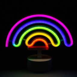 Glow Rainbow Neon Table Lamp - Multicoloured - thumbnail 4