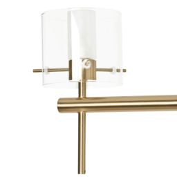 Lincoln 3 Light Bathroom Semi Flush Ceiling Light with Cylinder Glass Shades - Satin Brass - thumbnail 7