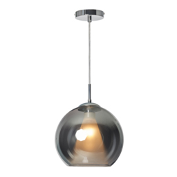 Otis Smoke Glass Ceiling Pendant Light - Chrome - thumbnail 6