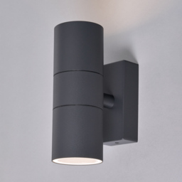 Kenn 2 Light Up and Down Outdoor Wall Light - Anthracite - thumbnail 2