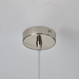 Visconte Sarno 1 Light Ceiling Pendant with Blue Glass Shade - Nickel - thumbnail 5