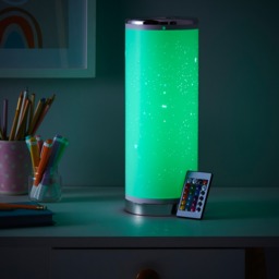 Glow Starburst Colour Changing LED Cylinder Table Lamp - White - thumbnail 7