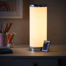 Glow Starburst Colour Changing LED Cylinder Table Lamp - White - thumbnail 9