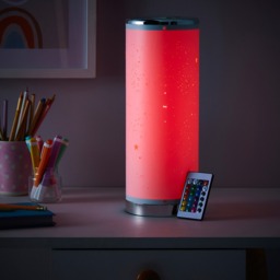 Glow Starburst Colour Changing LED Cylinder Table Lamp - White - thumbnail 8