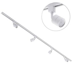 2 metre Track Light Kit with 4 Soho Heads and LED Bulbs - White