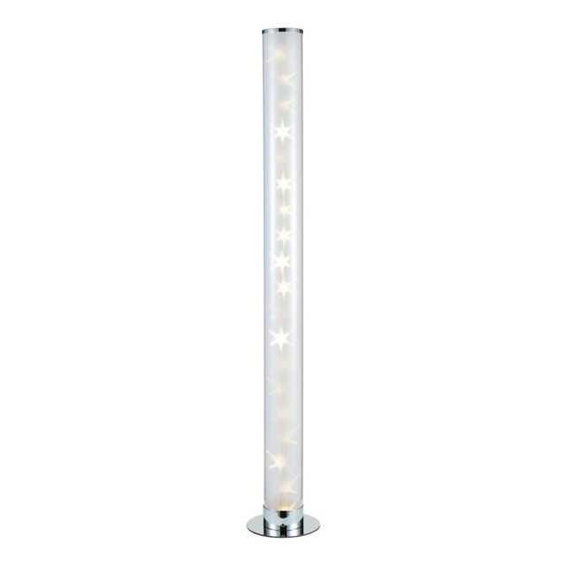 Glow Galaxy Cylinder Colour Changing LED Floor Lamp - Chrome - image 1
