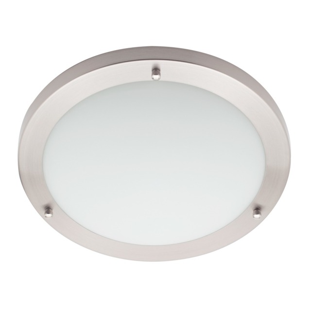 Mari Flush 18 Watt Large LED Flush Bathroom Ceiling Light - Satin Nickel - image 1